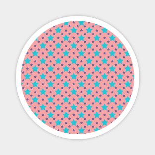 Adan | Pink and Blue Stars Pattern Magnet